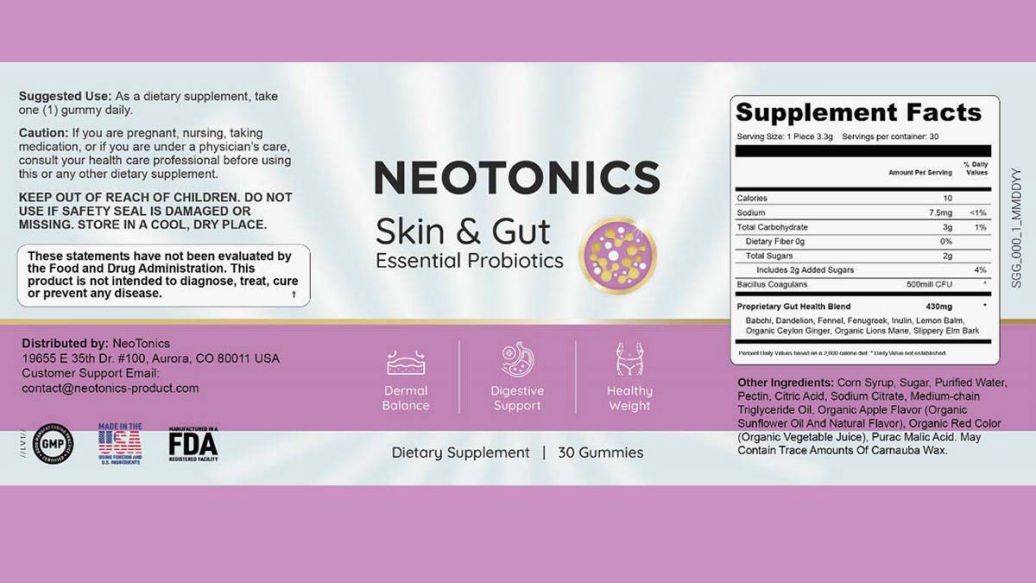 Neotonics supplement Facts